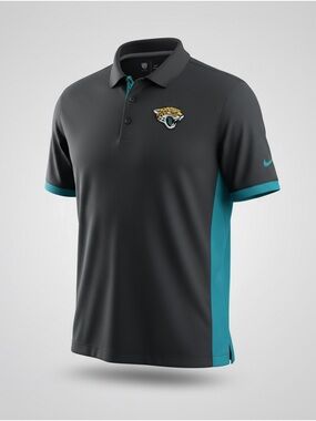 Nike Dri-FIT Jacksonville Jaguars Polo Shirt Large NFL Black Teal Training